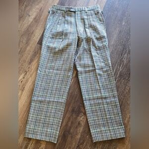 Vintage Christian Dior Men's Beige Plaid Dress Pants